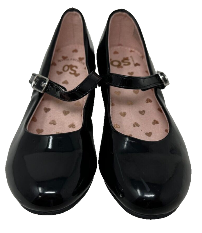 SO Youth Girl's Claudie Mary Jane Dress Heels Black/Sparkle Size:1 121iJ