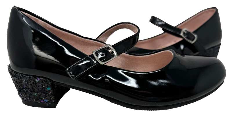 SO Youth Girl's Claudie Mary Jane Dress Heels Black/Sparkle Size:1 121iJ