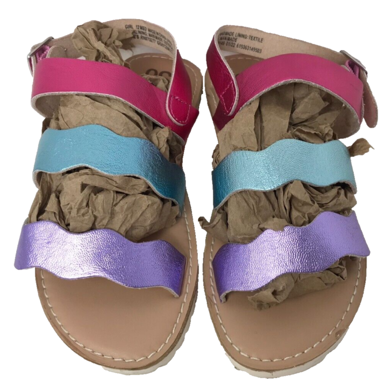 SO Youth Girl's Grayce Slingback Buckle Comfort Multicolor Sandals Size:13 195S