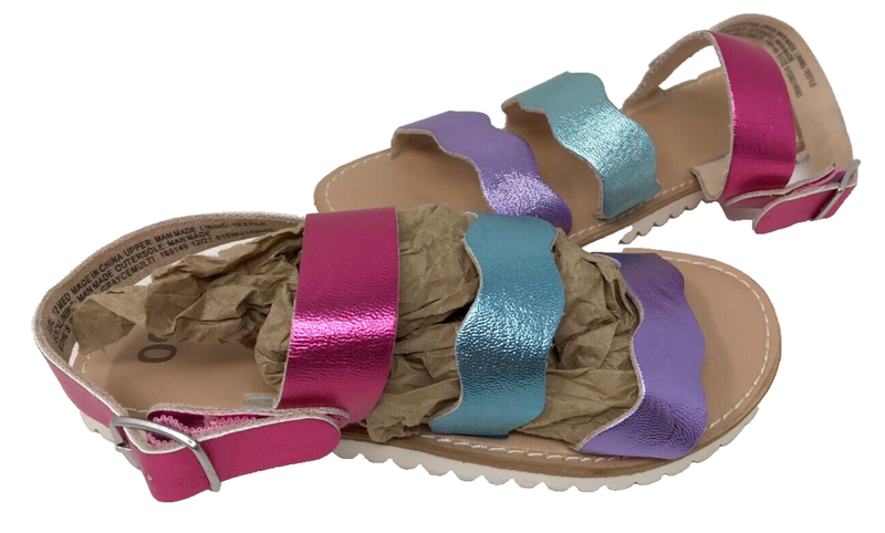 SO Youth Girl's Grayce Slingback Buckle Comfort Multicolor Sandals Size:13 195S