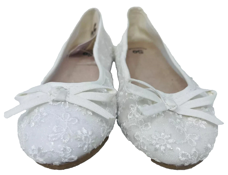 SO Youth Girl's Honey Berry Slip On Memory Foam Comfort Flats White Size:1 162S