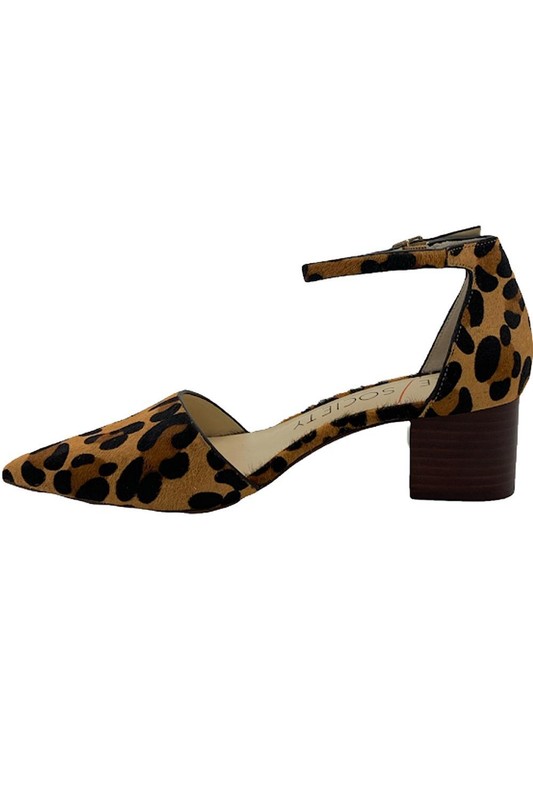 Sole Society Ankle Strap Pointed Toe Heel Katarinaa Tan/Black