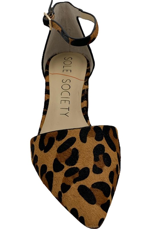 Sole Society Ankle Strap Pointed Toe Heel Katarinaa Tan/Black