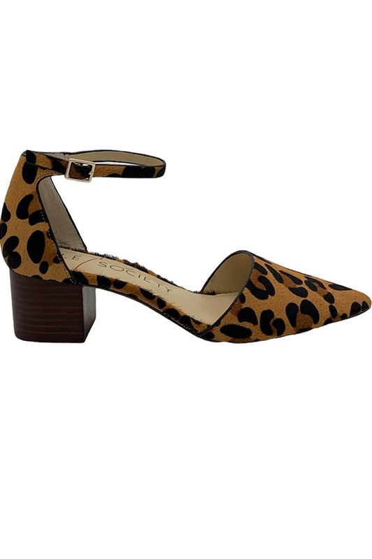 Sole Society Ankle Strap Pointed Toe Heel Katarinaa Tan/Black