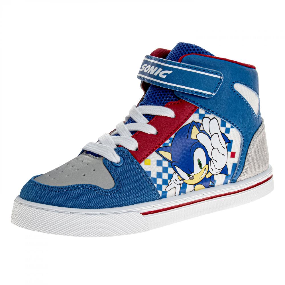 Sonic The Hedgehog High Top Athletic Kid's Shoes Multi-Color