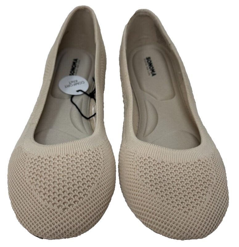 Sonoma Women's Goods For Life Sesame Slip On Ballet Flats Taupe Size:8 150QS