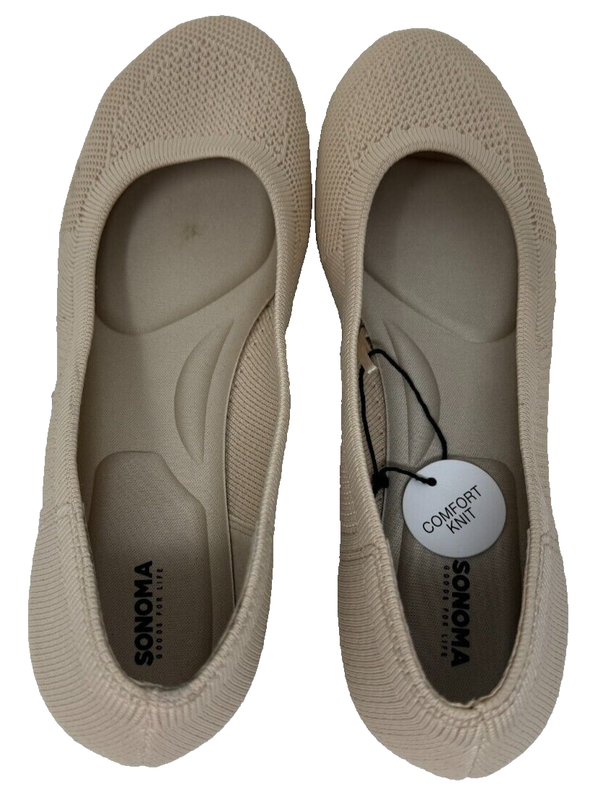 Sonoma Women's Goods For Life Sesame Slip On Ballet Flats Taupe Size:8 150QS
