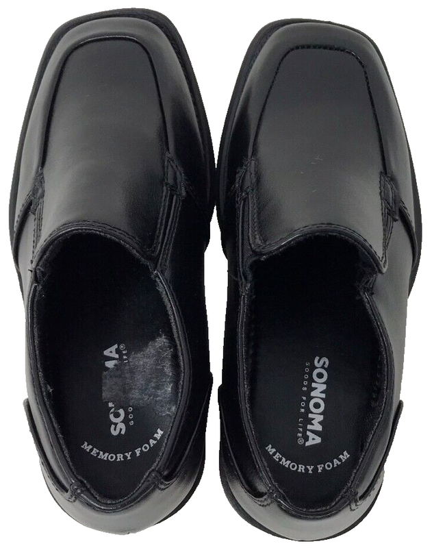 Sonoma Youth Boy's Christopher Slip On Comfort Dress Shoes Black Size:12 99J