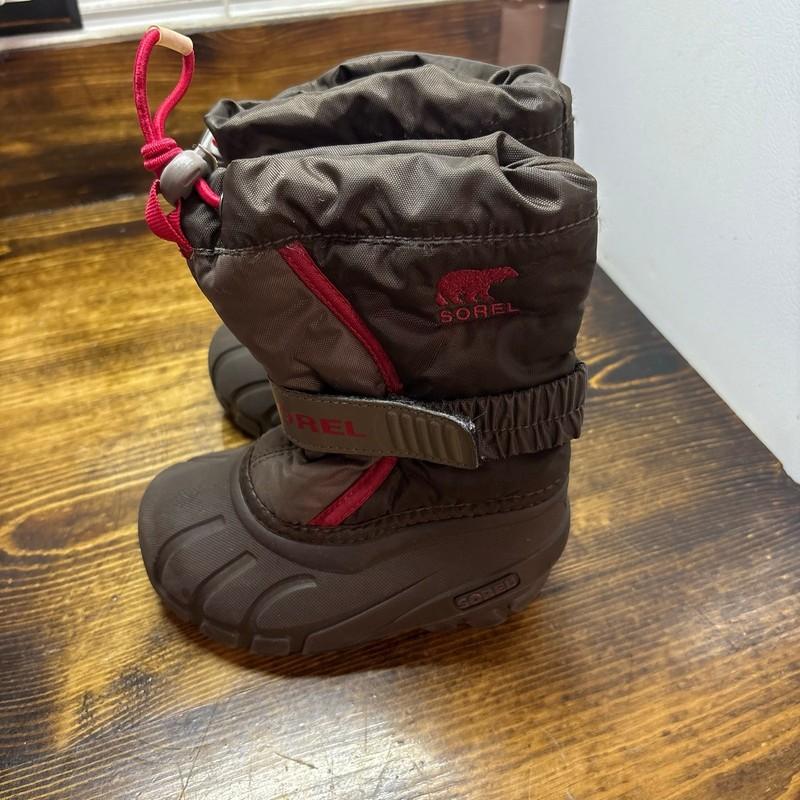 Sorel Brown And Red Snow Boots Size 7