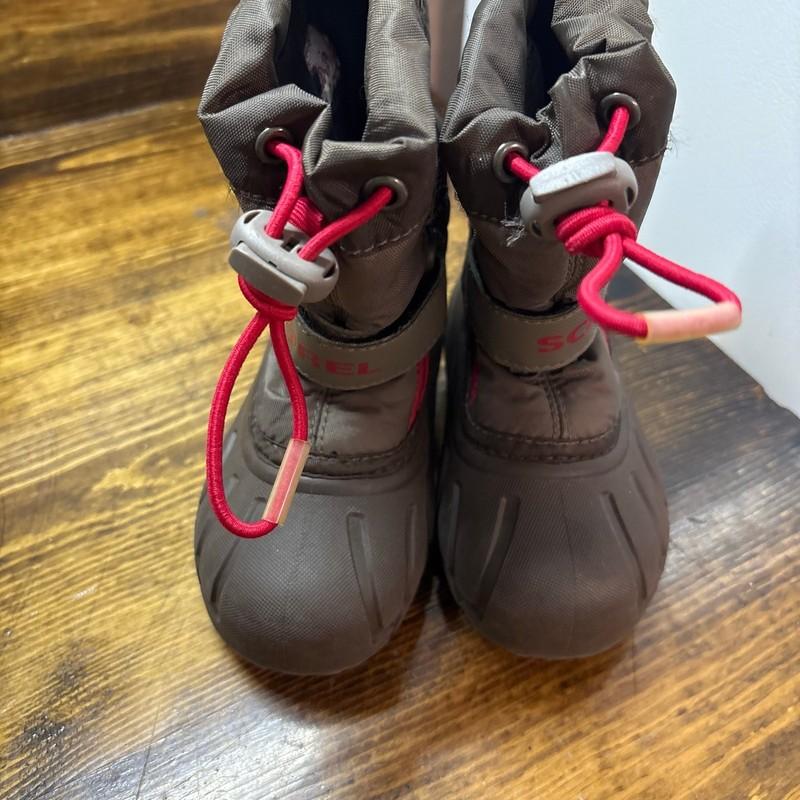 Sorel Brown And Red Snow Boots Size 7