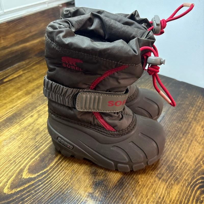 Sorel Brown And Red Snow Boots Size 7