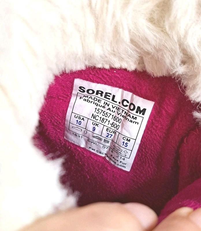 SOREL Girls Tivoli Winter Snow Boots Pink Glitter Salt Laces Waterproof Sz 10