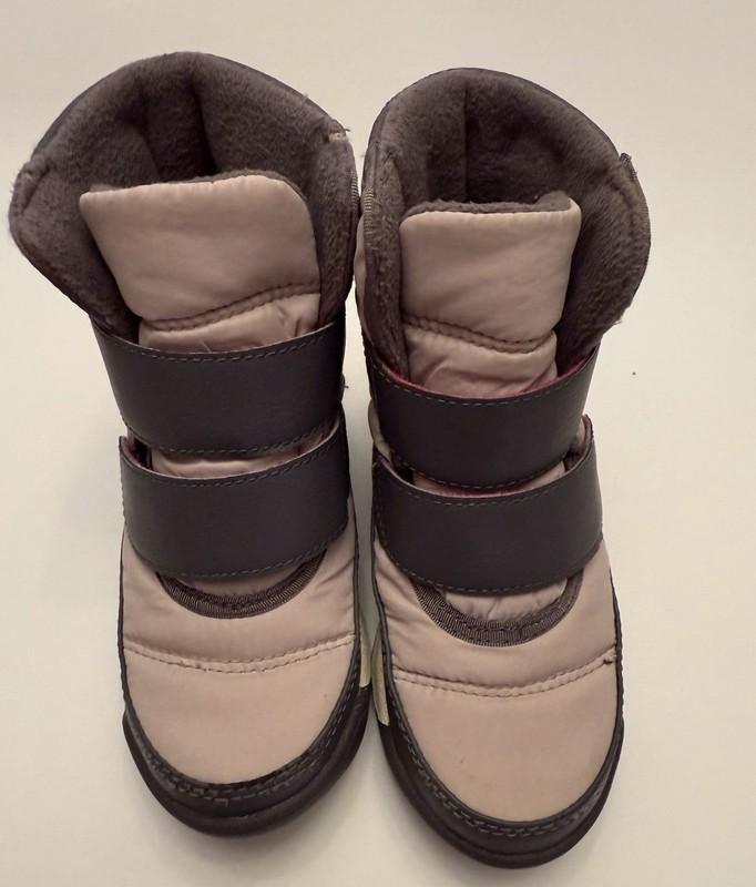 Sorel Girls Toddler Strap Snow Boots Size US 9 Waterproof Pink Gray Winter