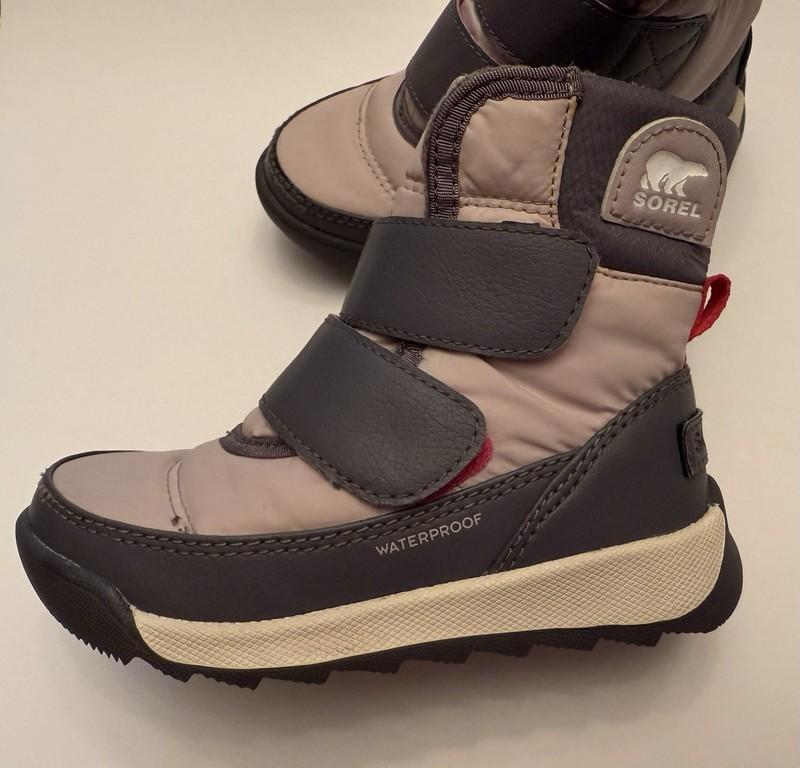 Sorel Girls Toddler Strap Snow Boots Size US 9 Waterproof Pink Gray Winter