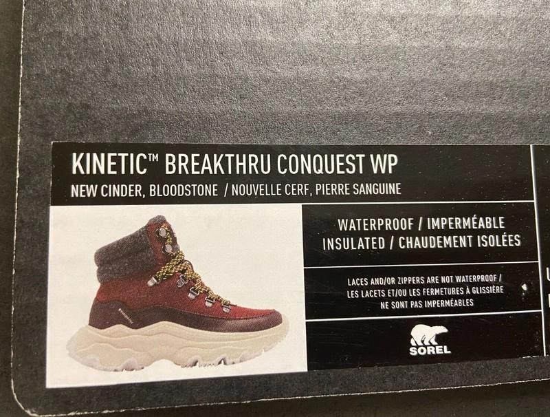 Sorel Women's Kinetic Breakthru Conquest Boots WP 2028271-203 Cinder/Bloodstone