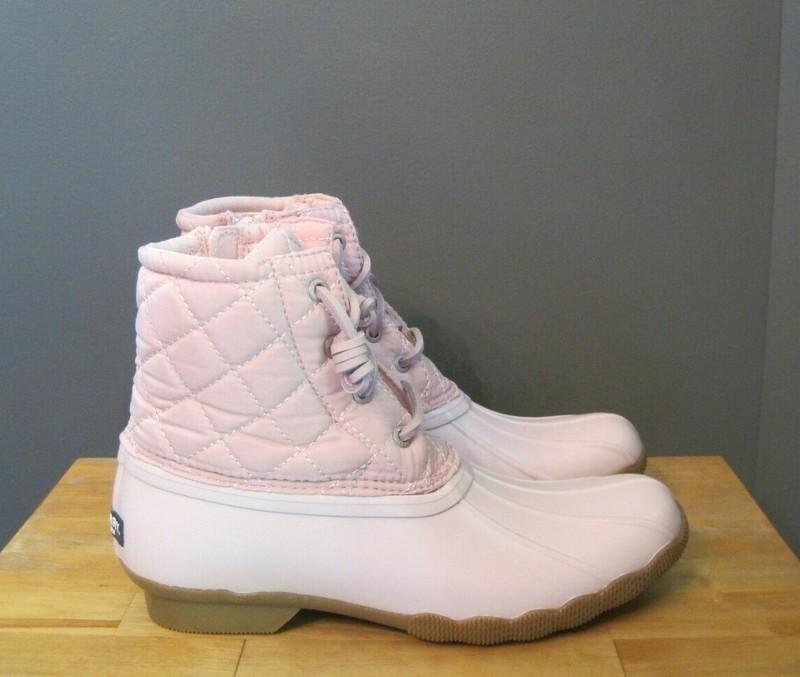 Sperry Big Kid Girl Blush (Pink) Saltwater Quilted Duck Boot US 3 4 M Youth NWB