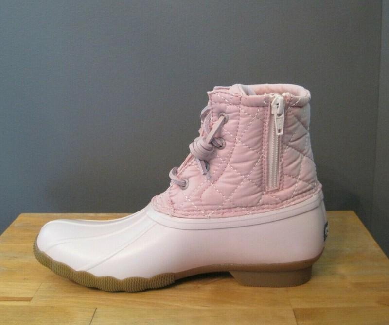 Sperry Big Kid Girl Blush (Pink) Saltwater Quilted Duck Boot US 3 4 M Youth NWB