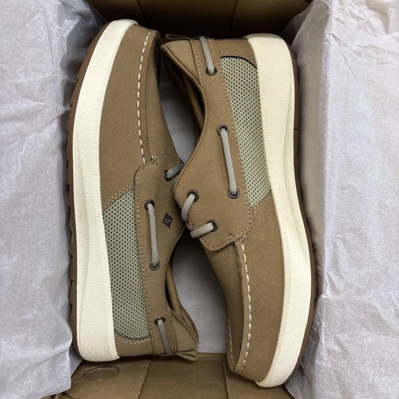 Sperry Fairwater Plushwave Boys Sz 4M Fairwater Tan Boat Shoes STK264547