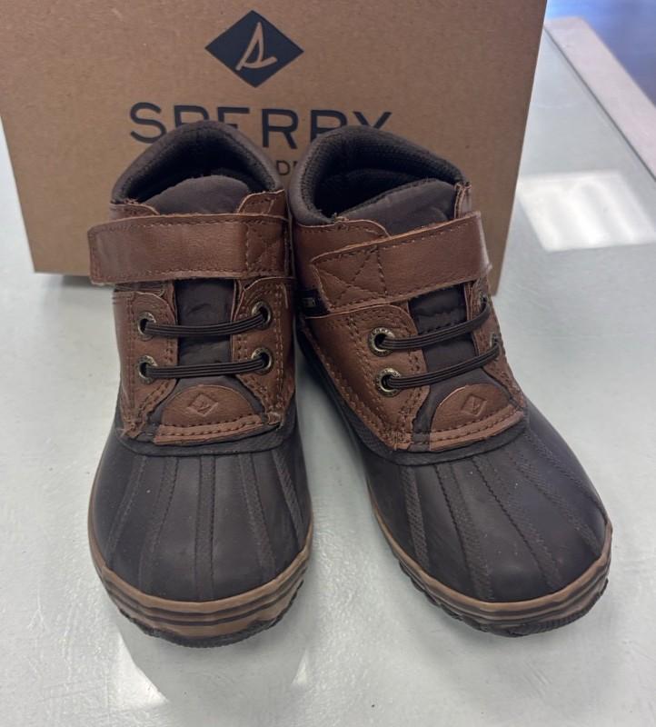 Sperry Kids Boots Size 10 M Bowline Snow Boot Waterproof Brown Shoes Lace Up