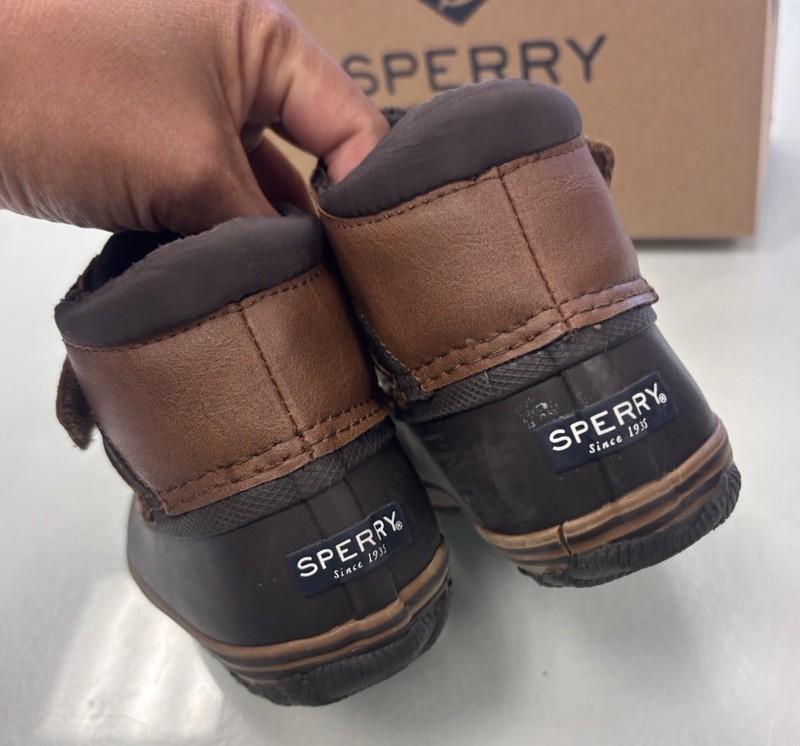 Sperry Kids Boots Size 10 M Bowline Snow Boot Waterproof Brown Shoes Lace Up
