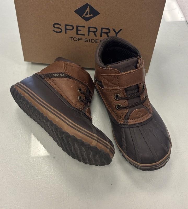 Sperry Kids Boots Size 10 M Bowline Snow Boot Waterproof Brown Shoes Lace Up