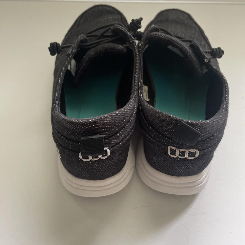 Sperry SP Baycoast Light Weight Girls Sneakers Shoes Black Sparkle Size 4.5M