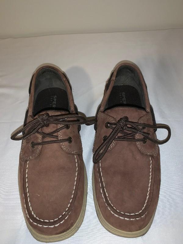 Sperry Top-Sider dark brown lace up loafers casual boat shoes sz 5M boys