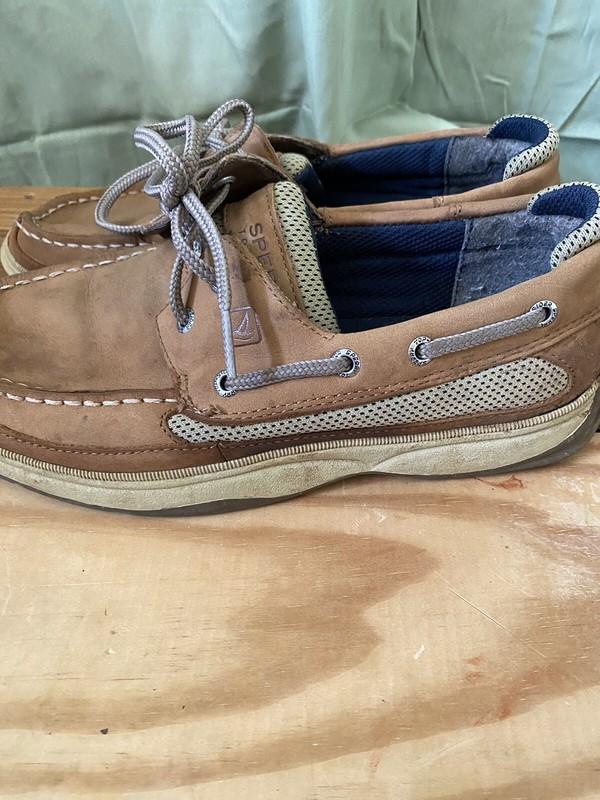 Sperry TopSider Intrepid Tan Leather Boat Deck Shoes Boys Size 5 M