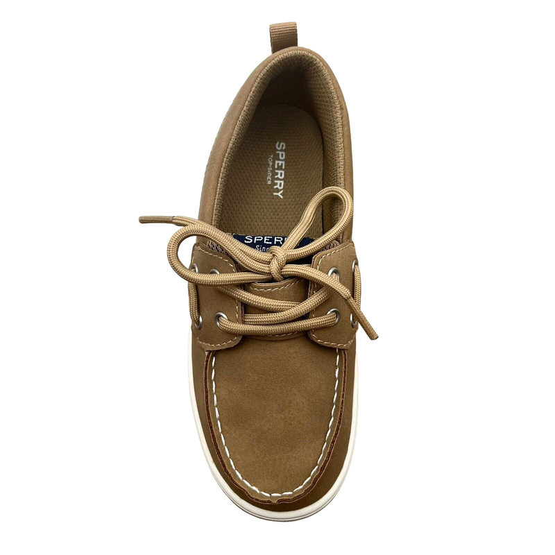 Sperry Youth Boy's Boat Shoes Size 1 Brown/Beige Lightweight & Comfortable