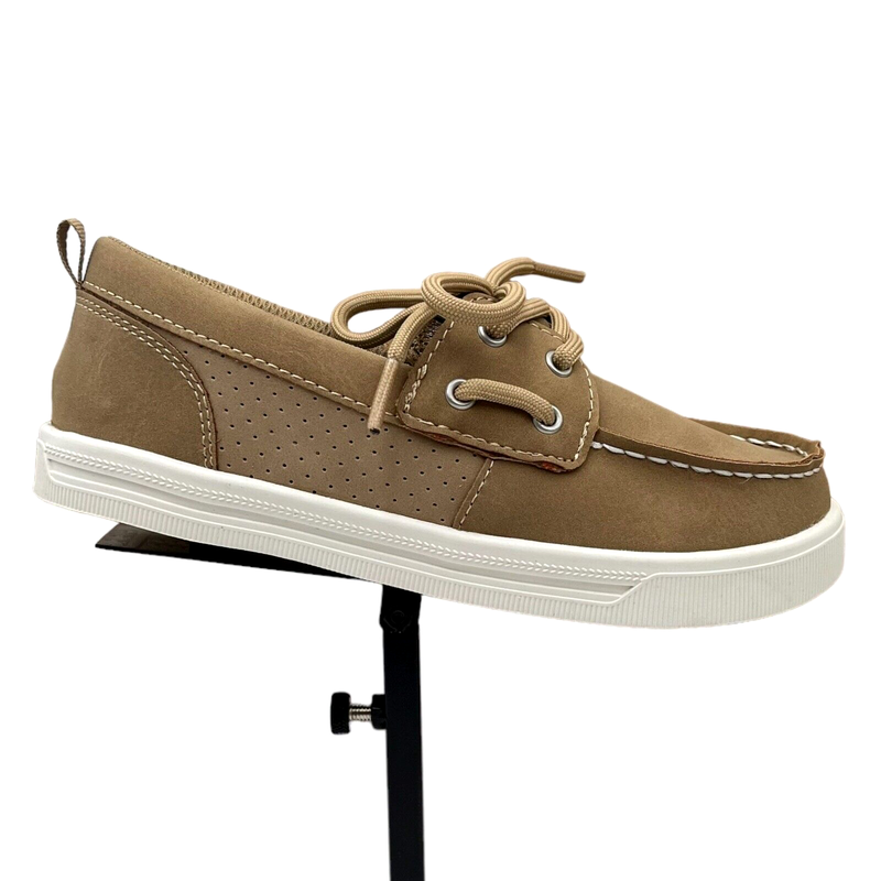 Sperry Youth Boy's Boat Shoes Size 1 Brown/Beige Lightweight & Comfortable