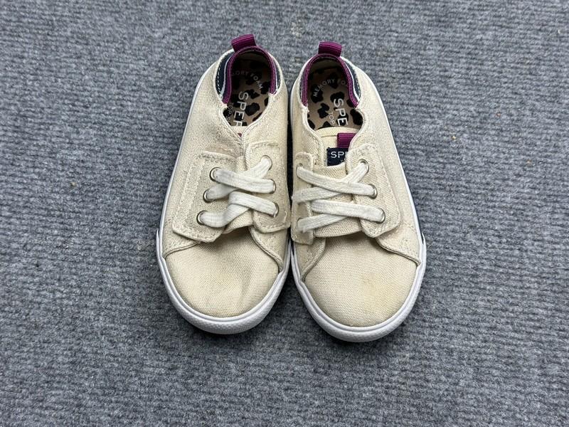 Sperry Youth Junior Shoe Size 8 Canvas Upper Casual Gold