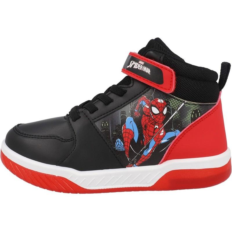 Spider-Man High Tops Black Kids' Light-Up Shoes With Easy Fasten Strap