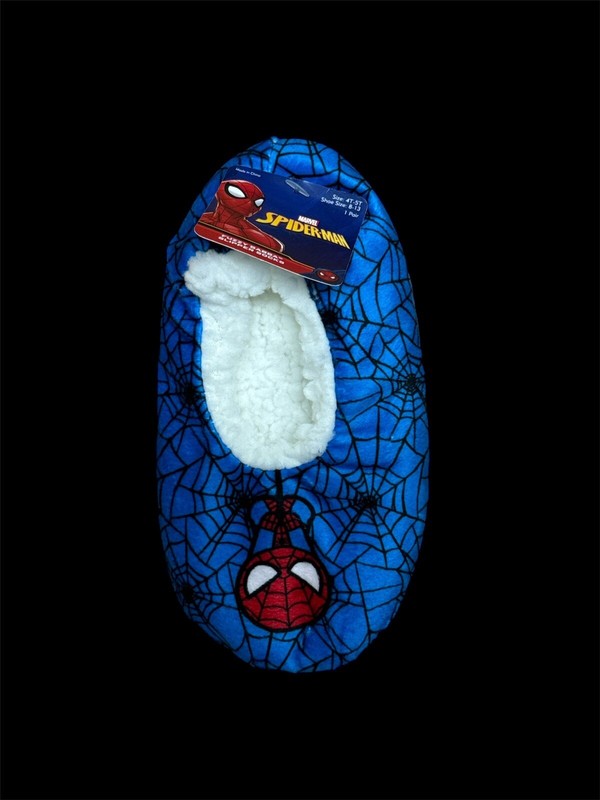 Spider Man Marvel Fuzzy Babba Slipper Size 4T-5T Shoe 8-13