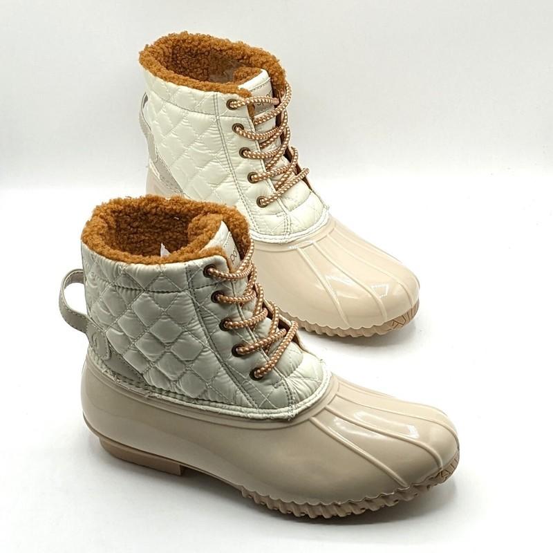 Sporto “Andie” Women’s Insulated Waterproof & Repellent Duck Boot (Ivory) - NEW
