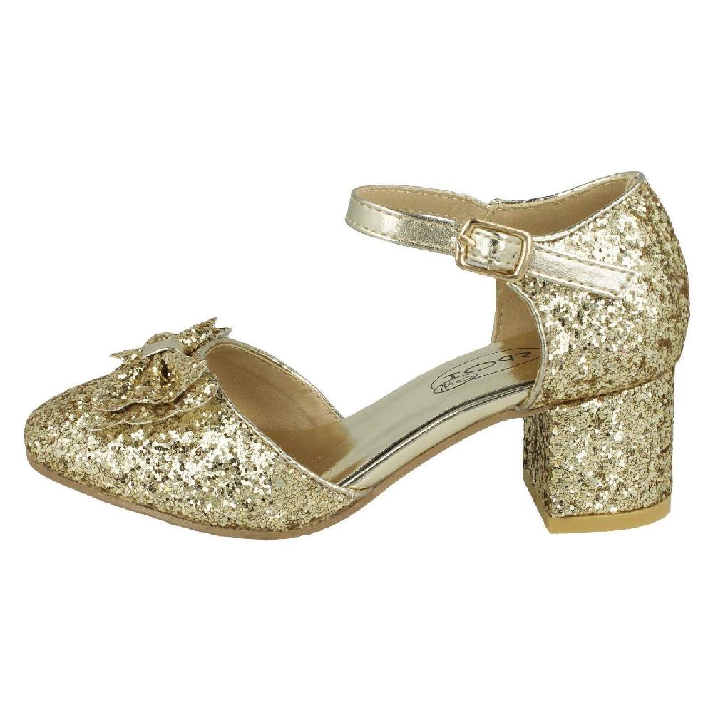 Spot On Girls Glitter Heel Party Shoes