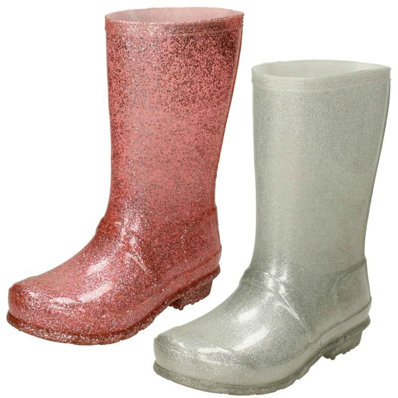 Spot On Girls Glitter Wellington Boots