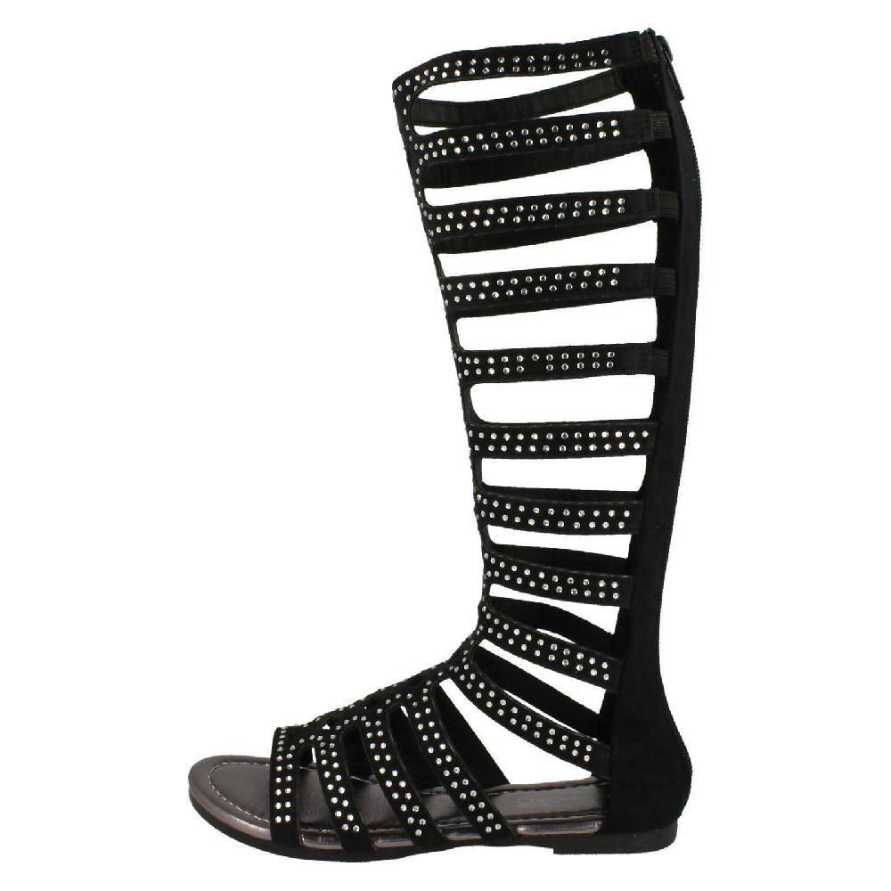 Spot On Girls Knee High Gladiator Sandals