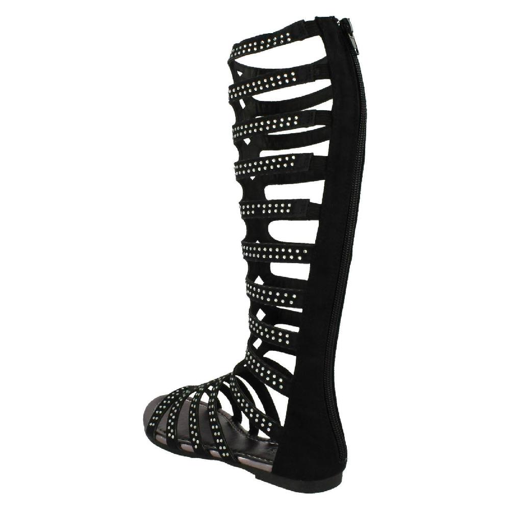 Spot On Girls Knee High Gladiator Sandals