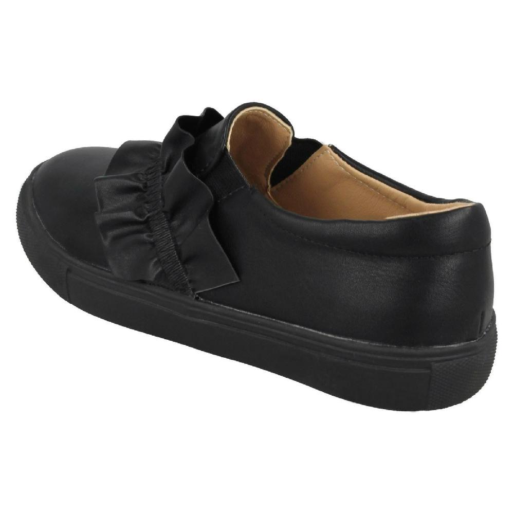 Spot On Girls Ruffle Flat Shoes