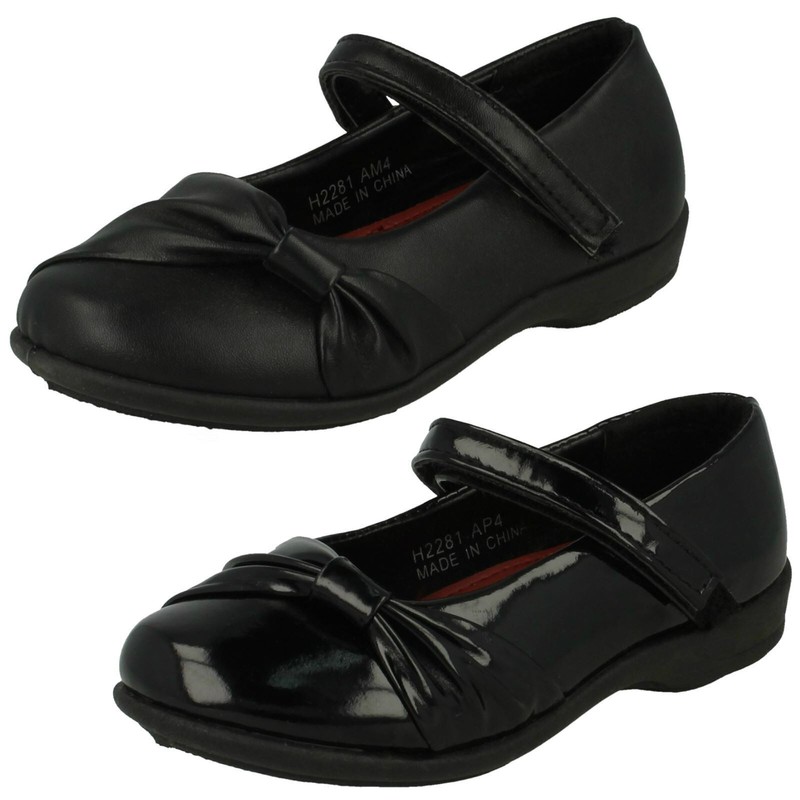 Spot On Girls Side Bow Detail School Shoes