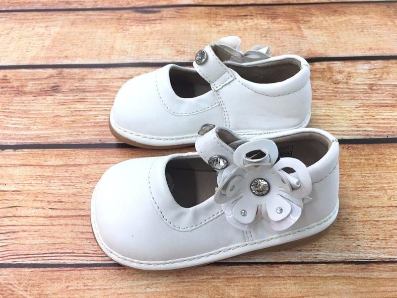 Squeaky Shoes New White With Crystals Mary Jane Girls Toddler Walker 1018