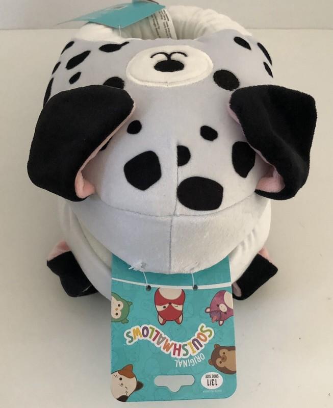 Squishmallows Original Kids Dalmatian Plush Slippers Sz 13/1