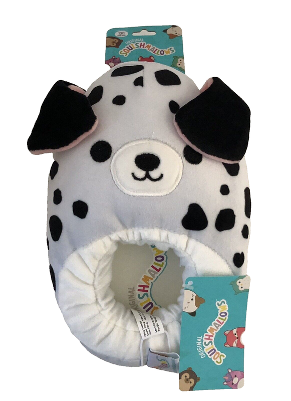 Squishmallows Original Kids Dalmatian Plush Slippers Sz 13/1