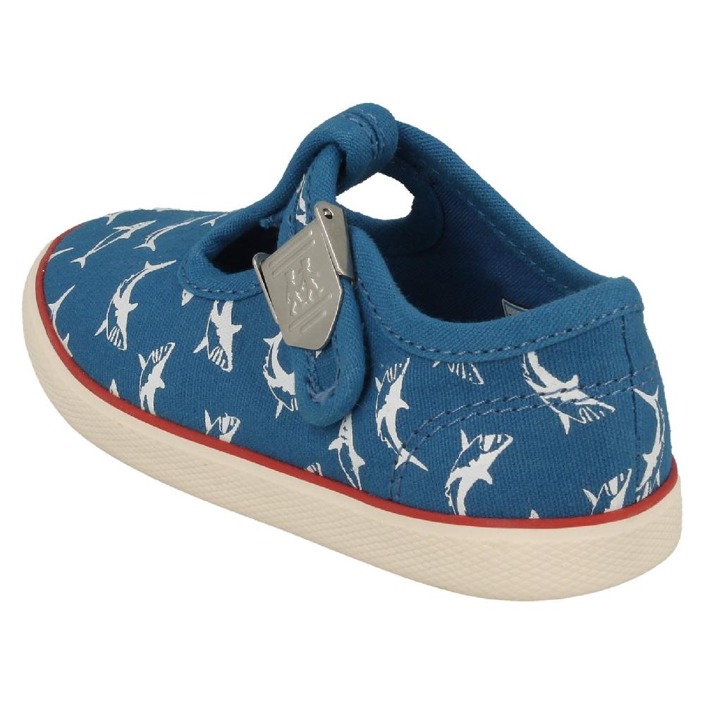 Startrite Boys Shark Detailed T-Bar Canvas Shoes - Surf