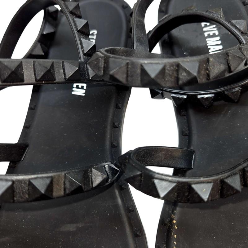 Steve Madden 5 Girl's Studded Black Flat Women's Sandal Shoe