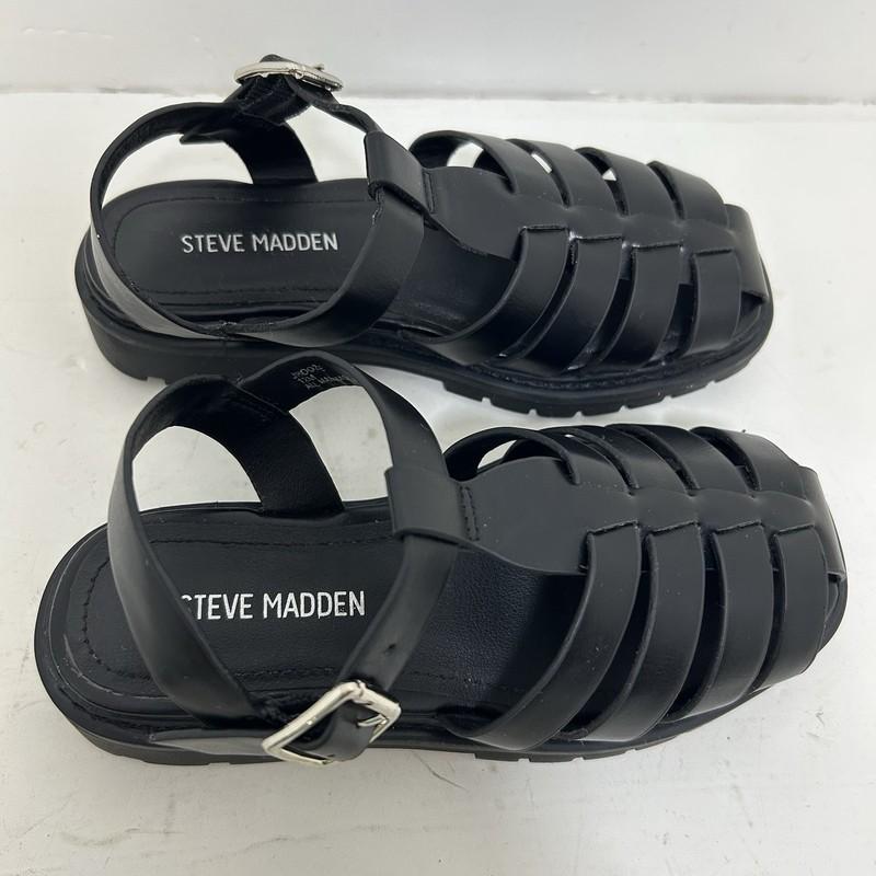 Steve Madden Girls Black JROOZE Fisherman Sandals Shoe Size 12M