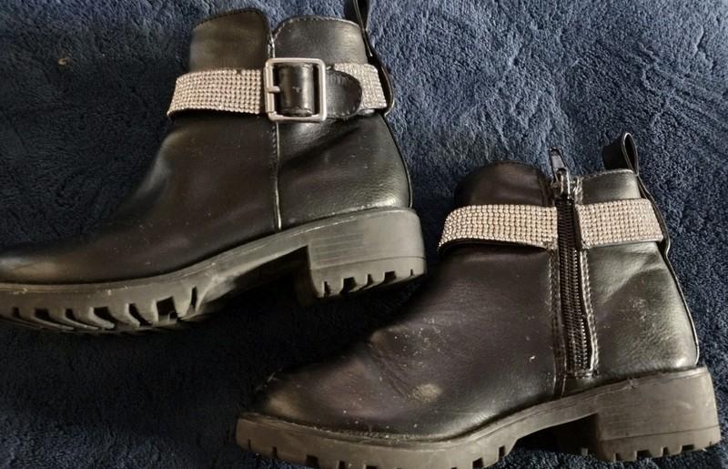 Steve Madden Girls Bling Black Boots Size 11