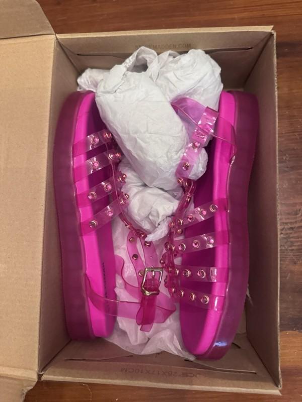 Steve Madden Girls Joceline Hot Pink Strappy Sandals Shoes Sz 3 NIB NEW