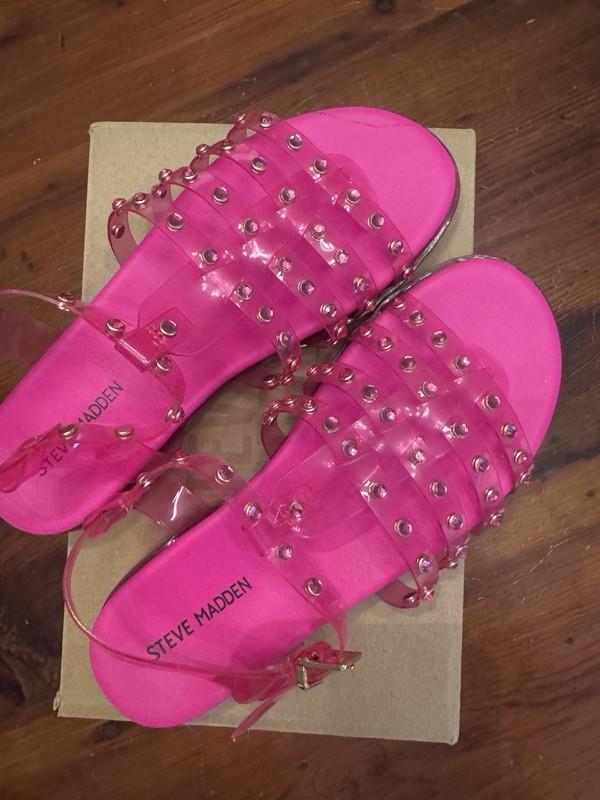 Steve Madden Girls Joceline Hot Pink Strappy Sandals Shoes Sz 3 NIB NEW