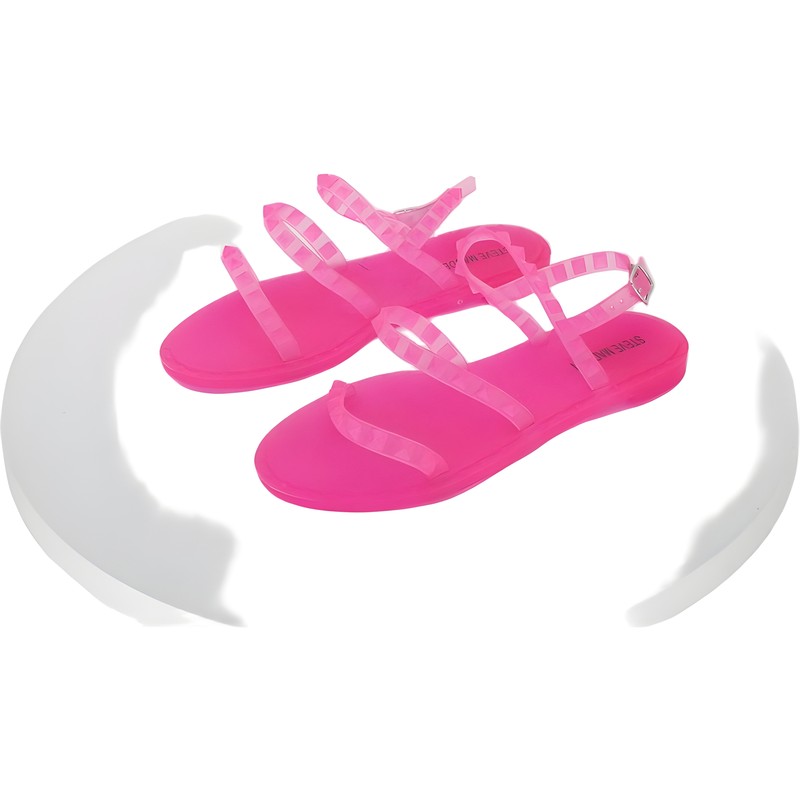 Steve Madden Girls Studded Jelly Sandals Hot Pink Size 2